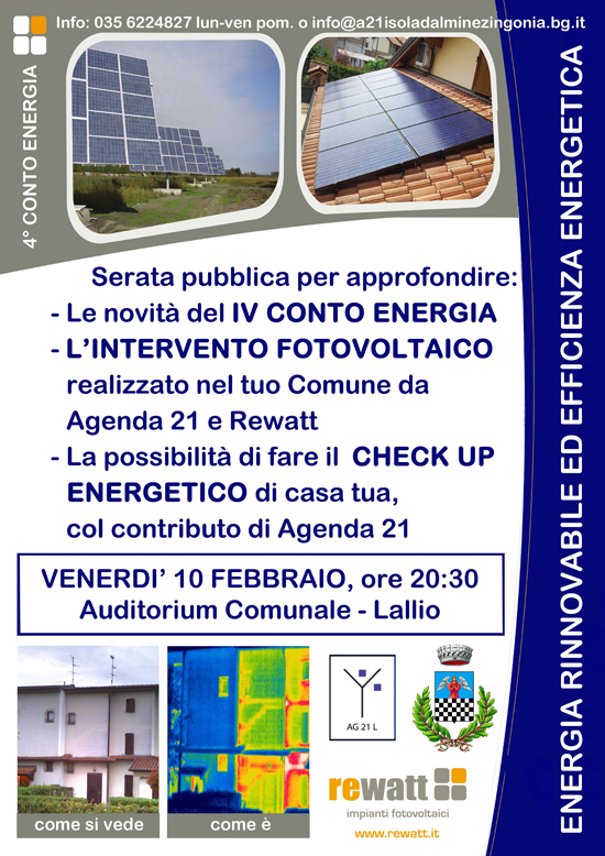 agenda 21 comune di lallio rewatt fotovoltaico riqualificazione energetica